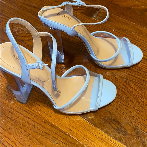 aldo clear block heels